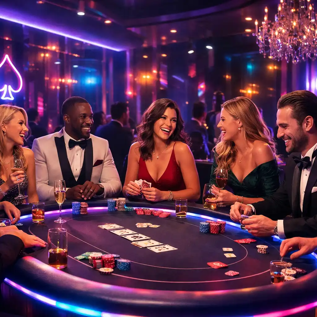 Stół pokerowy na futurystycznym evencie Firma Usługowo-Handlowa WR Wiesław Rusnarczyk